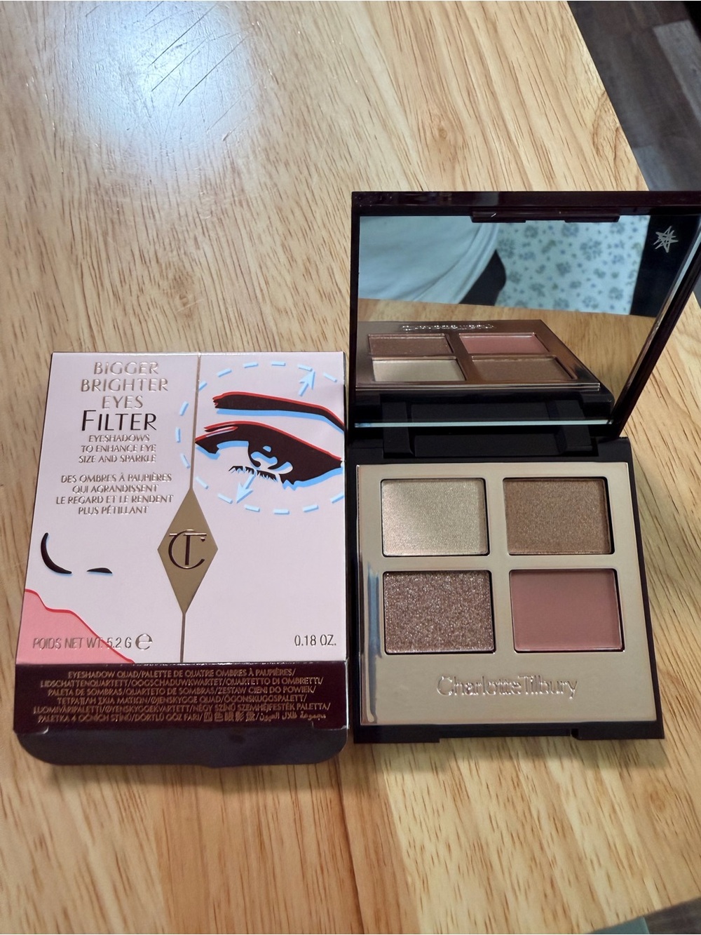 Charlotte Tilbury Neutral Pink & Rosegold Eyeshadow Quad